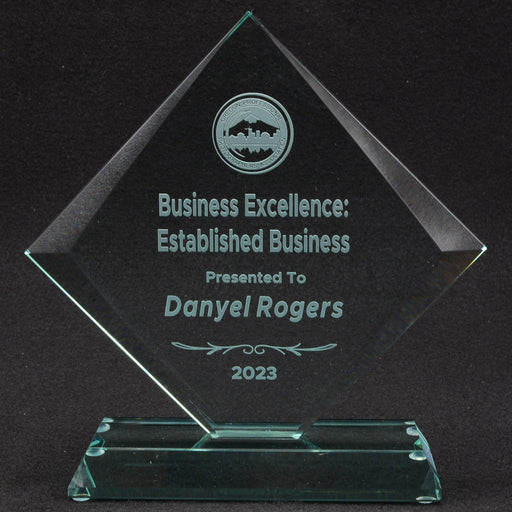Diamond thick jade glass award