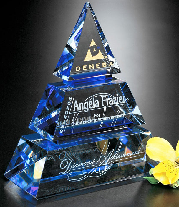 Stacked diamond Accolade Pyramid crystal award