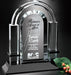 Arched optically flawless crystal award
