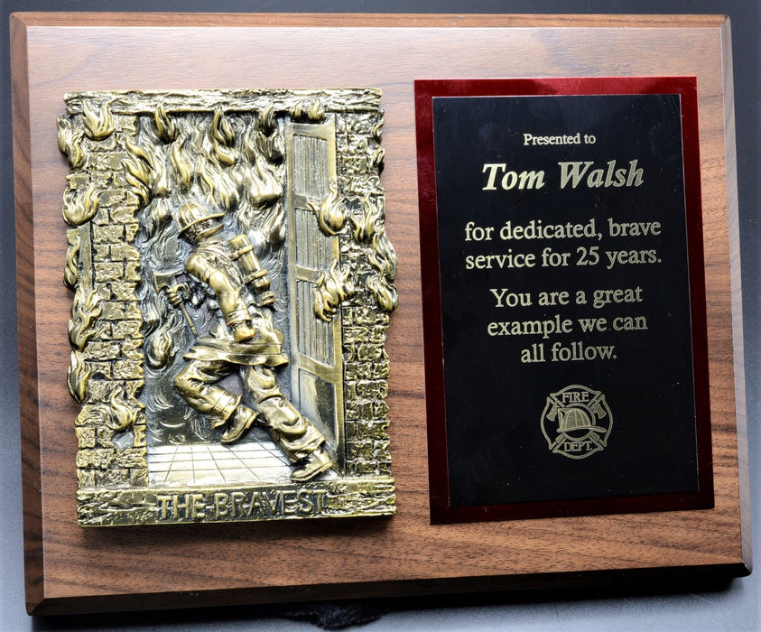 "The Bravest" Firefighter Plaque