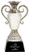 Crystal Trophy Cup with Silver Metal Handles on Black  Base