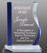 Classy Optical Crystal BLUE WAVE Award