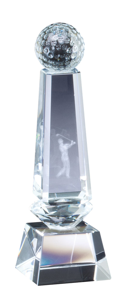 Golf Ball on Crystal Column with 3D image Award