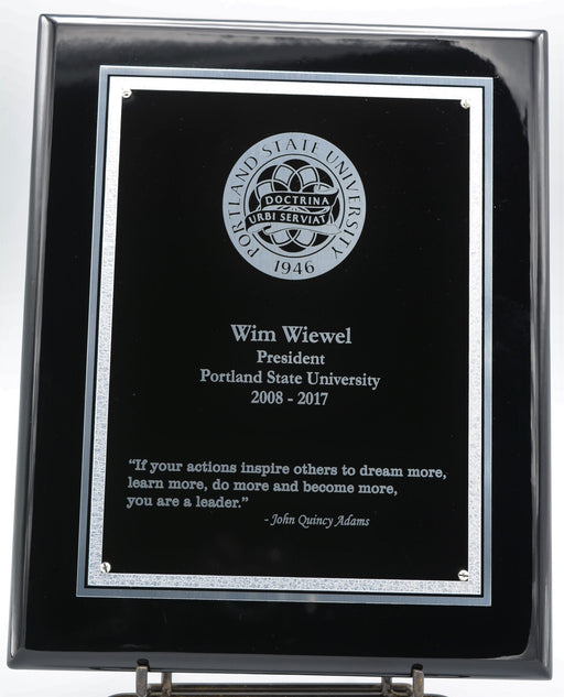 Textured-Silver Black Piano Finish Plaque