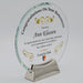 Round Platinum Glass Award with Full Metal Base