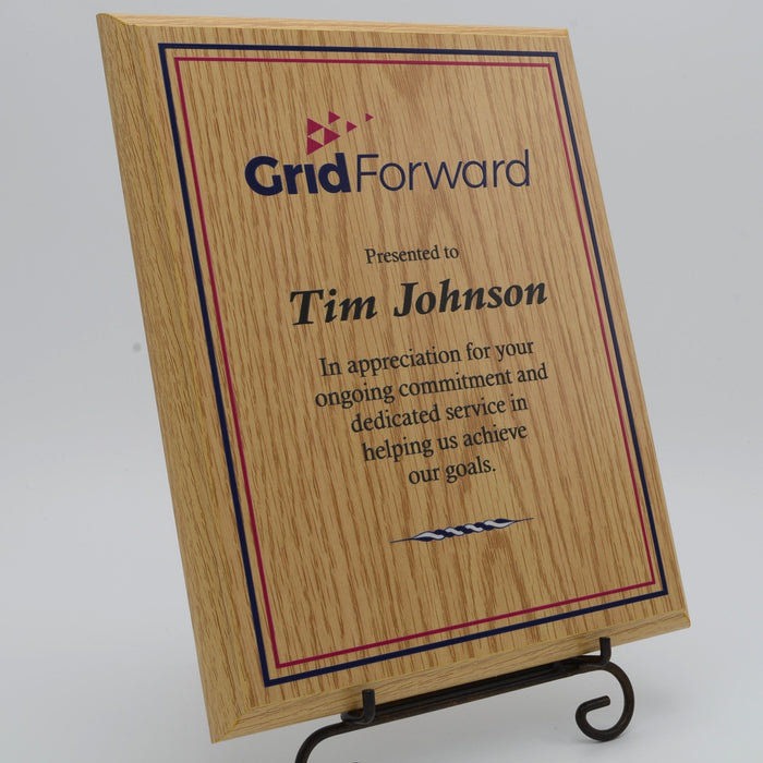 Economy Full Color Print Oak Plaque