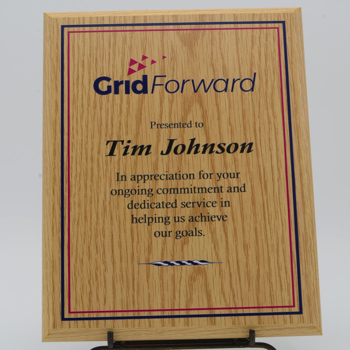 Economy Light Oak PB Plaque with Full Color Printing