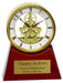 7 1/4" Executive Gold & Rosewood Piano Finish Clock