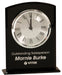 6 1/4" Black Glass Arch Clock with Base