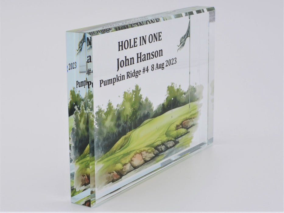 Crystal Golf Hole-in-One Plaque