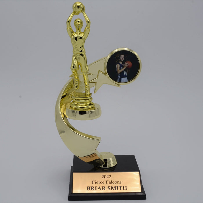 Junior Basketball Trophy with Picture - Girl