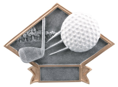 Diamond Plate Golf Resin Trophy