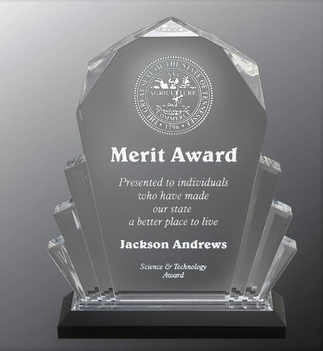 Silver Faceted Impress Acrylic Award