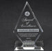 Clipped Diamond Optical Crystal Award on a base