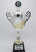 Silver Metal Trophy Cup with Gold Wave