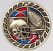 2-1/2" Football Glitter Glass Medallion