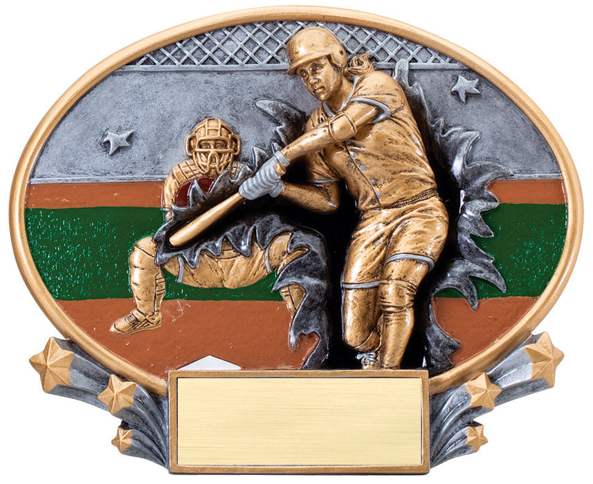 Xplosion 3D Oval Resin Softball Plaque