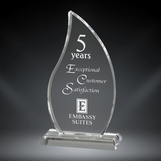 Flame Acrylic Award on clear base