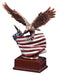 Eagle Resin Trophy with Flag on Brown Base