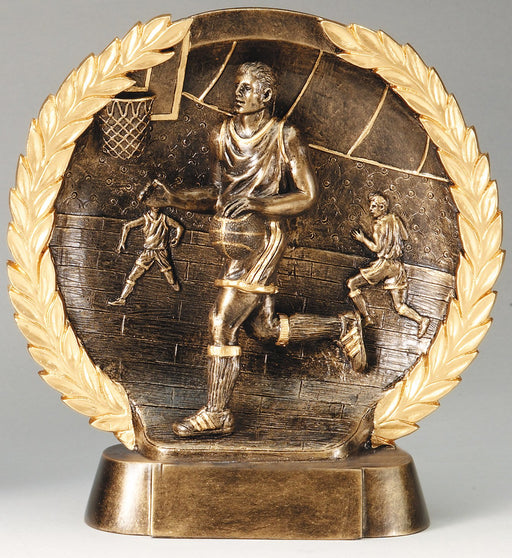 Oval Basketball Wreath Trophy