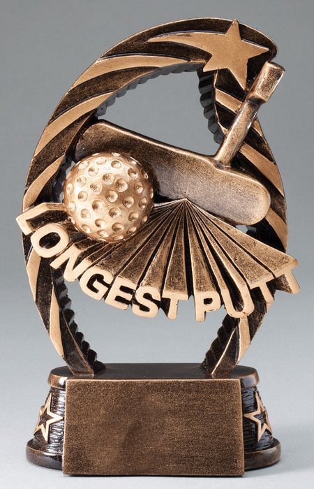 Longest Putt Golf Trophy Resin