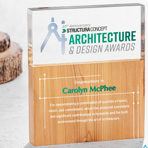 Solid wood and Acrylic Combination Rectangle Award