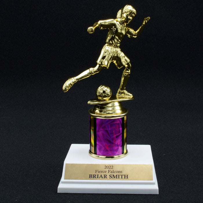 Girl Junior Soccer Trophy with 2" Column