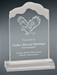 Clear Frosted White Cap Edge Acrylic Award on Base