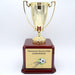 Metal Cup Trophy, Gold Finish on Rosewood Piano Finish Base