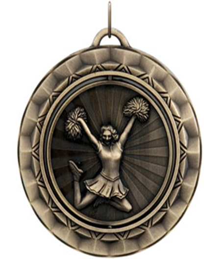 2-15/16" Cheerleader Spinner Medals