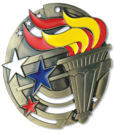 2-3/4" Victory Color Enamel M3XL Medals