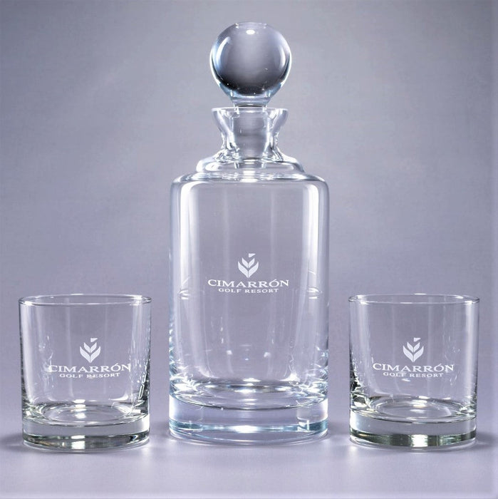 Uptown 3-Piece Crystal Decanter Set