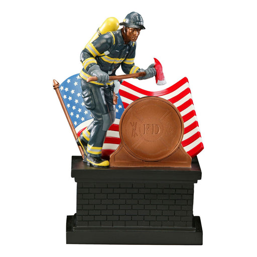 Firefighter Resin with Axe and Flag trophy