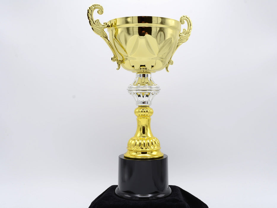 Gold Metal Cup Trophy on Plastic Base