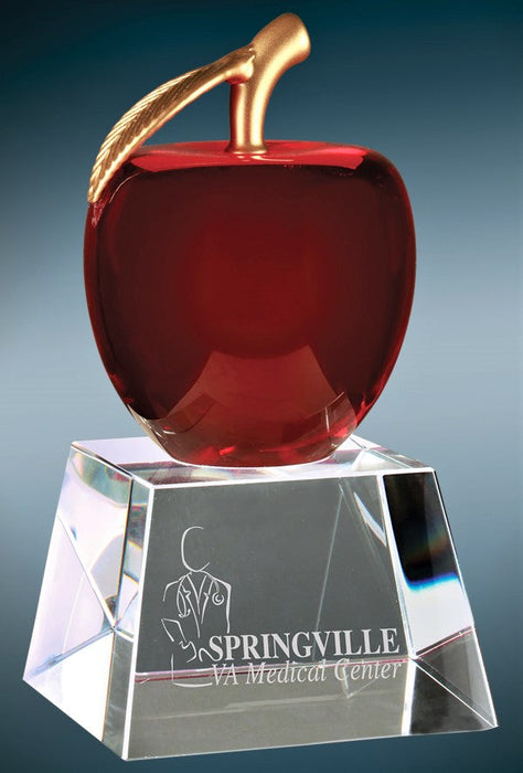 Red Crystal Apple on Clear Base