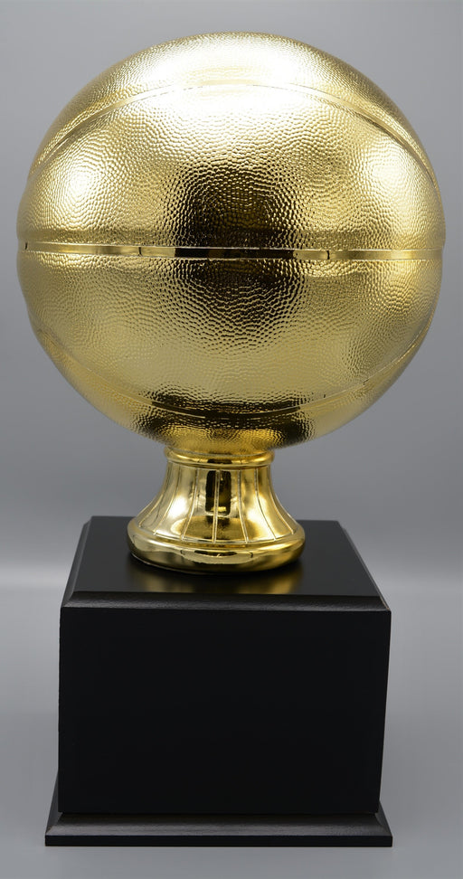Gold Basketball Trophy Resin on Black Base