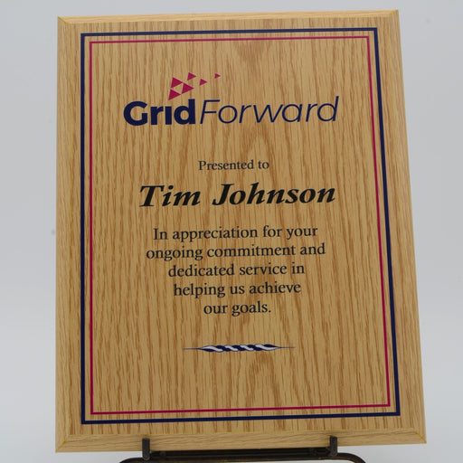 Economy Light Oak PB Plaque with Full Color Printing