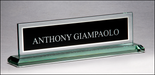 Glass Name Plate with Black Silk Screened Engraving Area