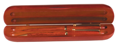 Engraved Rosewood Finish Pen & Pencil Set with Case