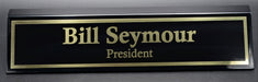 Namebar - Black Piano Finish with Black/ Gold Engraving Plate