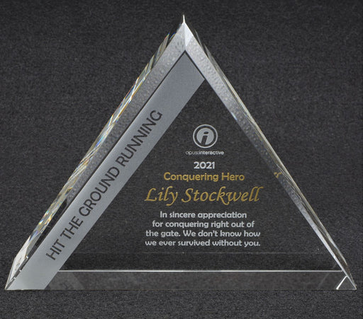 Thick Triangle Optical Crystal Award