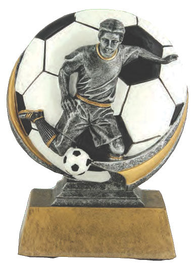 Soccer Colored Resin Trophy Male