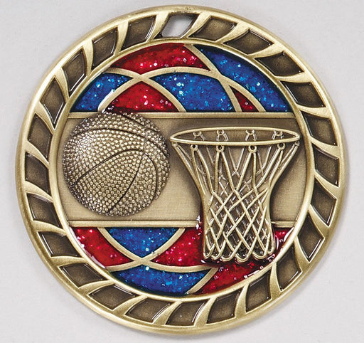 2-1/2" Basketball Glitter Glass Medallion