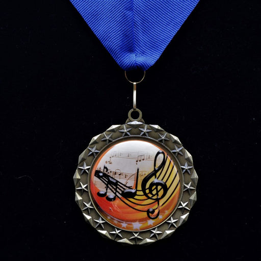 Music Star Medal with Colored Dome Insert