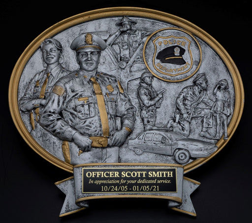 Police Resin Plaque with various Police Poses