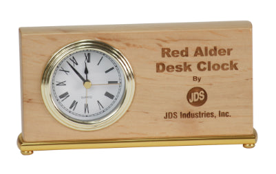 7 1/2" x 4" Red Alder Horizontal Desk Clock