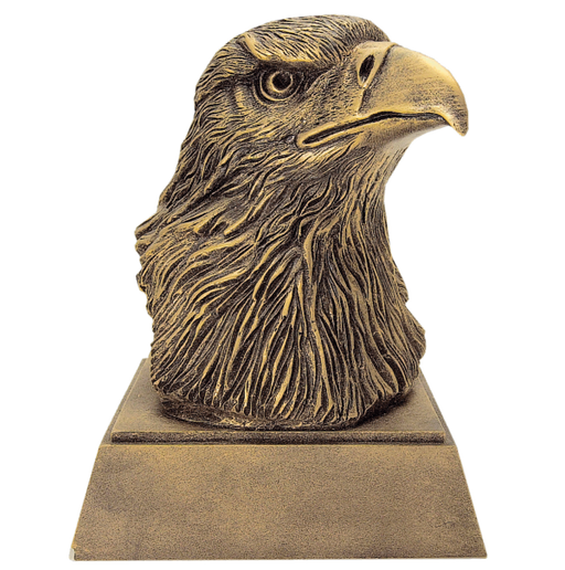 Eagle Head Trophy Antique Gold Color Finish