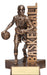 Basketball Female Figure Trophy with Sport Name vertically