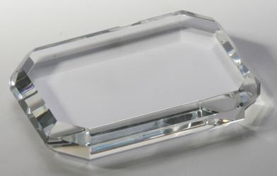 Rectangle Crystal Paperweight with Gem Cut Edge
