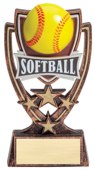 Four Star Softball Colored Resin Trophy